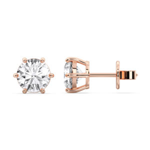 Luxurious 3.00 Carat E-F/VVS-VS (Each 1.50 Ct) Moissanite Round Diamond 6 Claw <b>Stud</b> Earring Made In 925 <b>Sterling</b> <b>Silver</b> For Her - Product Image 6