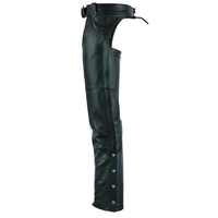 La mejor venta de motocicleta Vance Leather Levi Style Pocket Premium Leather Chaps Unisex Chaps con 2 bolsillos estilo Jean