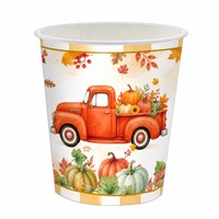 Ensemble de vaisselle jetable en panneau KT, style américain moderne, impression numérique, pour fête à la citrouille de la récolte d'automne, avec assiettes