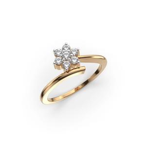 Anillo de diamante redondo para mujer, anillo de compromiso de oro blanco, banda de diamante cultivado en laboratorio CVD HPHT, anillo de aniversario creado en laboratorio para regalo de mujer - Product Image 3