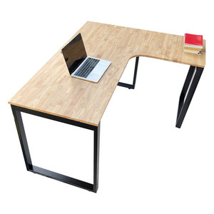 Escritorio de Esquina en Forma de L para Juegos, Requiere Ensamblaje, 140x120cm, Superficie de Madera y Patas de Hierro, para Dormitorio u Hotel-CD68015 - Product Image 3