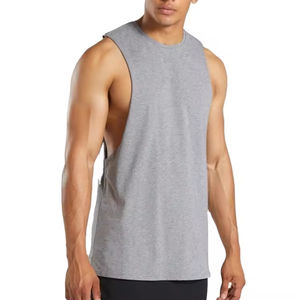 Gimnasio Correr Deportes Camisetas sin mangas para unisex Algodón de alta calidad de gran tamaño Hombres Entrenamiento Gimnasio Camiseta sin mangas - Product Image 1