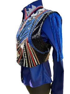 Meilleur Prix Premium Western Showmanship noir et bleu Veste d'équitation Nouveau Design - Product Image 2