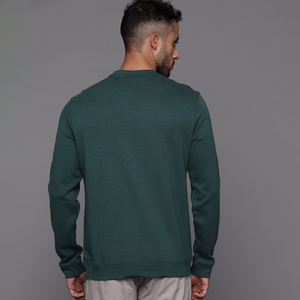 Venta al por mayor personalizable peso pesado francés Terry algodón sudadera 3D en relieve Logo cuello redondo diseño invierno liso teñido sólido - Product Image 2