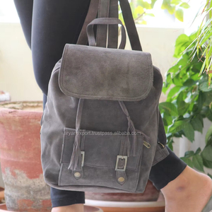 En Cuir Suédé à la main Sac À Dos Élégant Sac À Dos Unisexe - Product Image 3