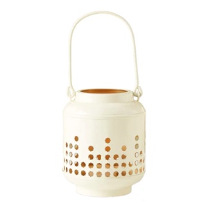 Superventas, diseño de recorte de Metal blanco y dorado, linterna de vela marroquí, soporte de Pilar, decoraciones para el hogar, regalos de temporada - Product Image 1
