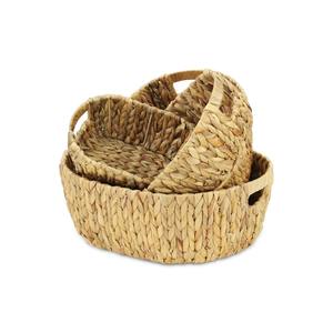 Juego de 4 Cestas Ovaladas de Jacinto de Agua, Cesta de Almacenamiento Hecha a Mano, Venta al por Mayor, Ecológica, Hecha en Vietnam - Product Image 3