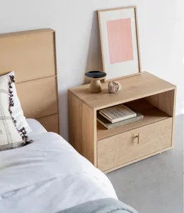 Modern Design Hotel Villa Luxury Bedroom Solid Wood Nightstand Open Drawer Wooden Furniture for Home Apartment or Hospital Use