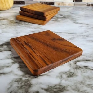 Vente en gros de sous-verre carré en bois écologique ILAHI Design classique accessoire de protection de table personnalisable maison hôtel - Product Image 3