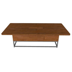 Modern Minimalist Rectangle <b>Office</b> Meeting <b>Table</b> 240x120cm with Rubberwood Legs BH68010 - Product Image 4