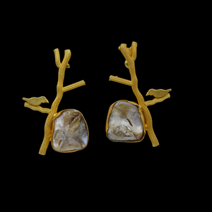 Joyería de moda de alta calidad, Material de latón, pendiente de tuerca de nácar chapado en oro para niñas y mujeres al mejor precio - Product Image 5