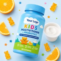 Gommes multivitaminées pour enfants avec probiotiques, supplément de fruits à mâcher pour la santé digestive, 60 gommes