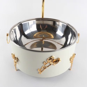 Calentador de comida árabe Elementos decorados con rosas en cazuela Termo aislado Plato de frotamiento Juego de cazuela para restaurante Hotel - Product Image 3