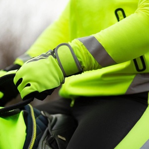 Nouvel arrivage de gants équestres professionnels Gants d'équitation en cuir de haute qualité Autocollant réfléchissant de couleur fluorescente Hiver - Product Image 3