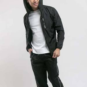 Veste de course légère de sport, bloc de couleur, réfléchissante, veste coupe-vent en nylon froissé pour homme, veste zippée de créateur - Product Image 2