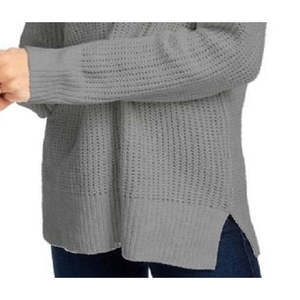 Maglione in ciniglia rosa per ragazze, taglia L, con motivo floreale grigio, traspirante e casual, con logo frontale, per la stagione autunnale - Product Image 3