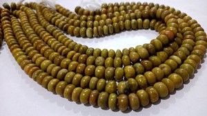 Cuentas de piedras preciosas de ópalo verde Natural 8mm Rondelle Hebras de piedra lisas de 7 pulgadas de largo - Product Image 3