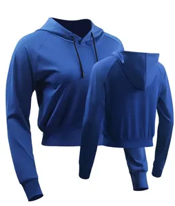 Sudadera con capucha de felpa francesa de algodón 100% de alta calidad para mujer, ropa de calle estampada bordada personalizada, capucha frontal de Invierno para mujer - Product Image 2