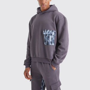 Survêtements unisexes à capuche en coton délavé, style streetwear, personnalisables avec logo imprimé pour homme, séchage rapide, hiver - Product Image 3