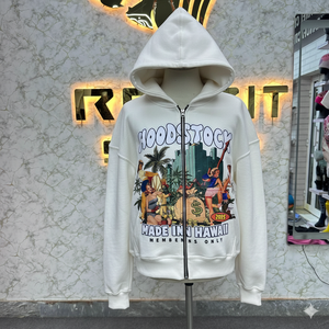 Logo privé de qualité supérieure, le plus demandé, sweat à capuche zippé Puff Printed fabriqué en usine, sweats à capuche à bas prix pour hommes - Product Image 1