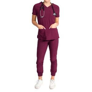 Nuevos uniformes de hospital Unisex Denim Lab Coat Custom Scrubs Sets 4-Way Stretch Cómodo - Product Image 1