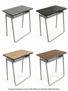 High Quality Modern U Leg Single Student <b>Desk</b> Perforated Wood Shelf <b>Compact</b> Laminate Wood Frame School Hotel Apartment Home - Product Image 2