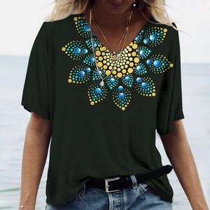 Luxury <b>Retro</b> Pattern Women's T-Shirt Exquisite 3D Printed Summer Loose Top With Short Sleeves and O-Neck Streetwear - Product Image 2