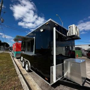 Camions de restauration mobiles en gros pour la vente de snacks et de frites, remorque en aluminium à 4 roues avec barre de remorquage et suivi GPS - Product Image 2