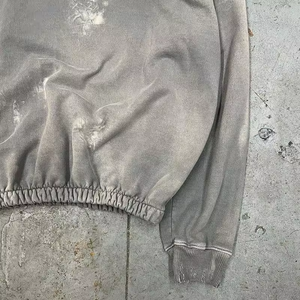 เสื้อฮู้ดสำหรับผู้ชายเสื้อครอปแบบถักลายปักลายแบบไม่มีเชือกซักได้สไตล์วินเทจผลิตจากโรงงาน - Product Image 3