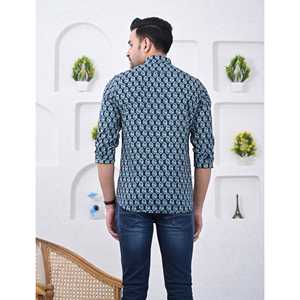 Chemise décontractée pour homme en coton imprimé à manches longues, respirante, en popeline et tissu Oxford, motifs floraux et à pois, design ODM tendance - Product Image 3