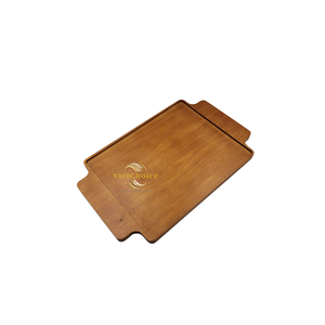 Grand plateau de service en bois avec poignées, durable, pour servir des aliments et des boissons - Product Image 4