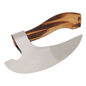 Venta al por mayor industrial personalizado de alta calidad OEM ODM Servicio Ligero mango de madera de acero inoxidable hacha para pizza precio barato - Product Image 2