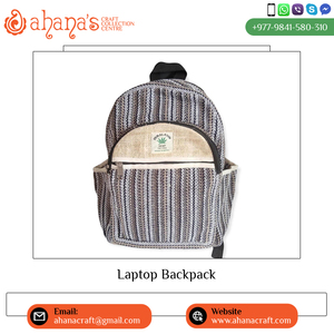 Sac à dos d'ordinateur portable en coton de grande capacité du fournisseur népalais pour adolescents Fermeture à glissière pour un usage quotidien - Product Image 3