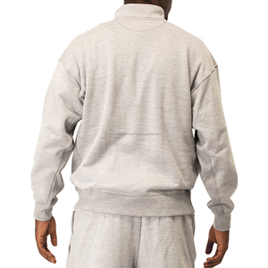 Sudaderas con Capucha Gruesas y Pesadas para Hombre, Cuello Alto Simulado, Personalizadas, Acolchadas, Invierno, Teñido Digital Liso, 100% Algodón, Felpa para Fabricante OEM - Product Image 2