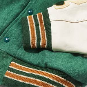 Ventas al por mayor verde personalizado bordado Diseño Varsity chaquetas de los hombres de moda Letterman hombre chaquetas causales chaquetas para hombre transpirable - Product Image 4