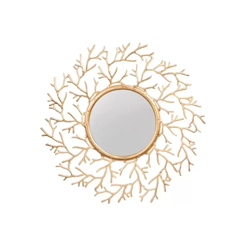 Hot Trending Sales made in India Aluminum Frame Round Metal Golden Wall Hanging Mirror For Living Room/Bedroom or Bathroom Decor