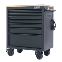 CSPS - Gabinete Rodante para Herramientas de Acero Inoxidable de 76.5 cm - 07 Cajones, Accionamiento Manual, Juego de Herramientas OEM Duradero, Color Negro, Certificado ISO9001, 2 Años de Garantía