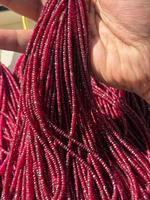 Rubis naturel fin de 2,5 mm à 3,5 mm, perles rondes facettées pour la fabrication de bijoux élégants