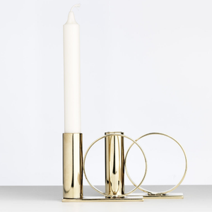 Portavelas decorativo de mesa de Metal dorado hecho a mano para eventos en casa bodas Nochebuena hecho en India - Product Image 1