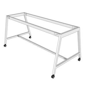 Mesa de Conferencia de Diseño Industrial de 180x80cm con Patas Móviles de Acero con Recubrimiento en Polvo CFOS008 - Product Image 2