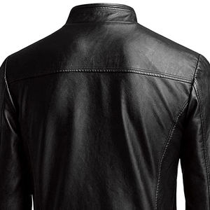 Hot Selling High Quality Men's Winter Bomber <b>Jackets</b> Custom Cool Style Cow Skin Leather <b>with</b> Stand Collar <b>Fleece</b> <b>Lining</b> - Product Image 6
