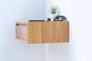 Hot Selling Solid Walnut Floating Nightstand Handmade <b>Wall</b> <b>Mounted</b> Hanging Furniture for Bedroom Dining Bathroom Hall Home Use - Product Image 5