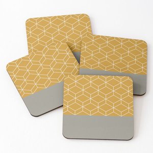 Tapis carré de tasse à thé gravable monogramme naturel imprimé en bois émaillé carré antidérapant sous-verre avec logo - Product Image 2