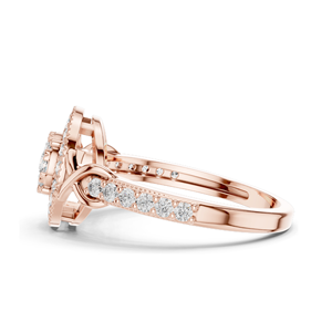 Bague halo en diamant cultivé en laboratoire de 0,514 carats pour femmes, clarté VVS-VS EF, or 18 carats, 14 carats, 10 carats et argent 925, rose, jaune, blanc - Product Image 4