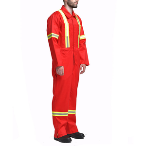 ชุดเครื่องแบบป้องกันความปลอดภัยสะท้อนแสงสูงมีกระเป๋าชุดทำงานชุดทำงานก่อสร้างในอุตสาหกรรม - Product Image 3