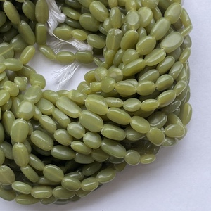 Cuentas de Piedra Serpentina Verde Natural de 6mm 8mm 10mm, Forma Ovalada Lisa, Certificadas por IGI, Mejor Precio al por Mayor - Product Image 2