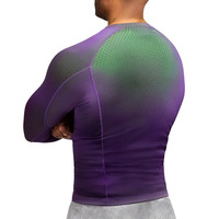 Camisetas Interiores de Manga Larga para Hombre, de Alta Calidad, con Logotipo Personalizado, Color Sólido, Cuello Redondo, Transpirables, de Spandex/Poliéster, para Todos