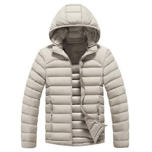 High Quality Varsity Jacket for <b>Men</b> Zip-Up Detachable Hooded Puffer Coat Windbreaker Stand Collar Canvas for Winter In-Stock - Product Image 2