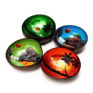 Bol décoratif personnalisé en plusieurs couleurs, bols laqués faits à la main en coquille de noix de coco du Vietnam - Product Image 1