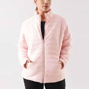 Chaquetas Acolchadas de Otoño para Mujer, Diseño Nuevo, Transpirables, Impermeables, Servicio OEM, Logotipo Personalizado, Rosa Claro - Product Image 1